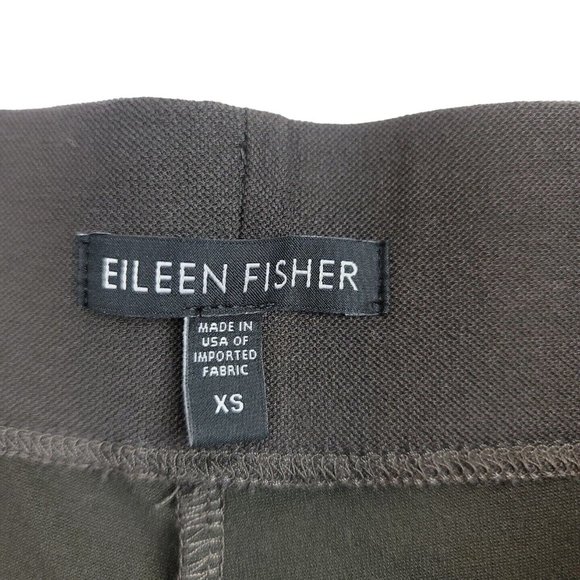 Eileen Fisher Womens XS Pants High Rise Brown Pull On Straight Leg Stretch Cozy - Picture 2 of 13